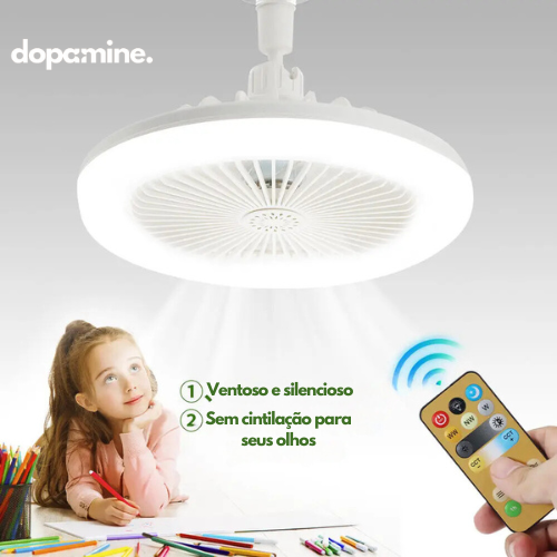 Ventilux: Ventilador de Teto LED com Controle Remoto