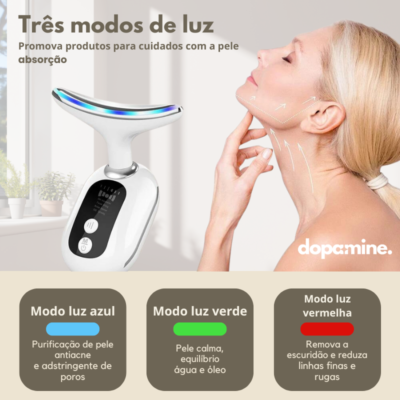 EternaVibe - Dispositivo de Contorno Facial e de Pescoço com EMS e Photon LED